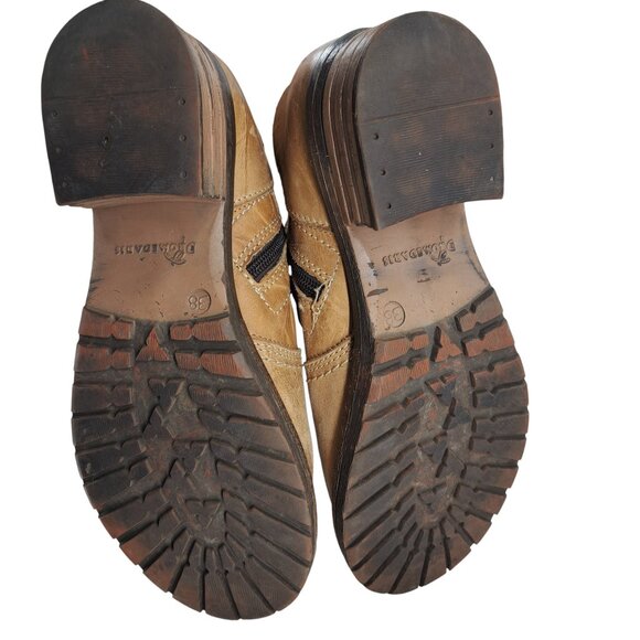 Dromedaris Kenza Leather Heel Cutout Chelsea Boots Size 38 US 7.5-8 Zipper Beige - Picture 6 of 13